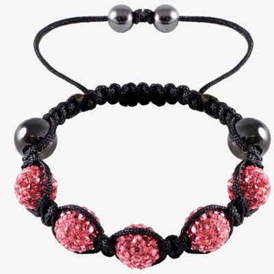 Shamballa Style Pink Crystal Bracelet