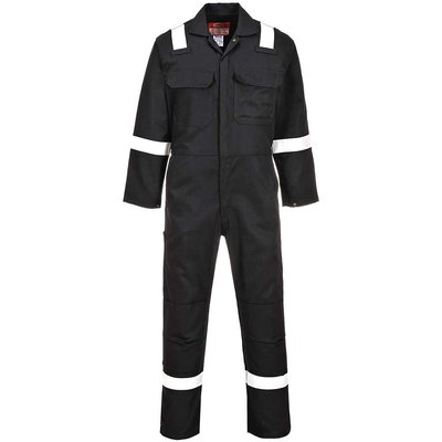BizWeld Mens Iona Flame Resistant Coverall Black M 32"