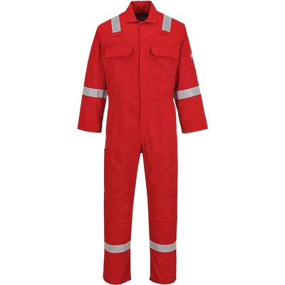 BizWeld Mens Iona Flame Resistant Coverall Red 2XL 32"