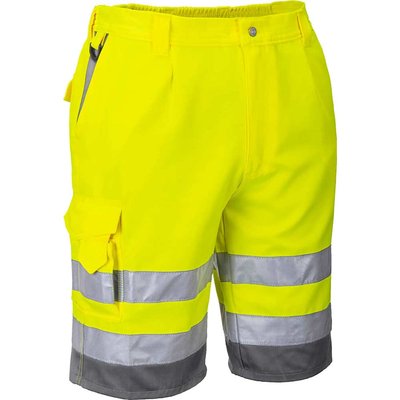 Portwest Mens Class 1 Hi Vis Poly Cotton Shorts