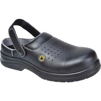 Portwest Compositelite ESD Perforated Safety Clogs Black Size 10