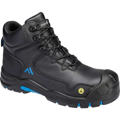 Portwest Apex Composite Mid ESD Safety Boots Black / Blue Size 6