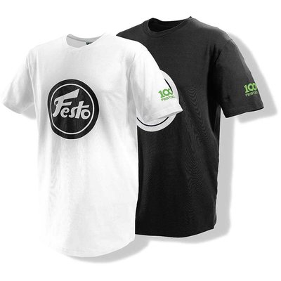 Festool 100 Years T Shirt Twin Pack Black / White L