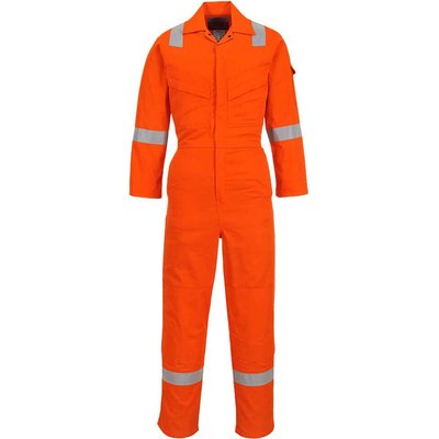 BizFlame Mens Flame Resistant Lightweight Antistatic Coverall Orange M 34"