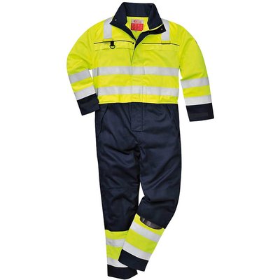 BizFlame Hi Vis Multi-Norm Flame Resistant Coverall Yellow / Navy S