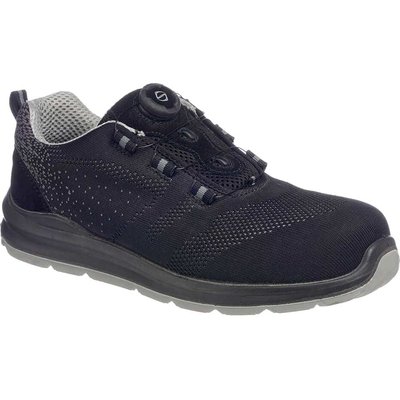 Portwest Compositelite Wire Lace Knit Safety Trainers Black / Grey Size 8