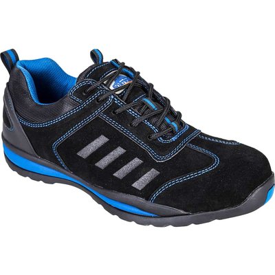 Portwest Steelite Lusum S1P HRO Safety Trainers Black / Blue Size 6.5