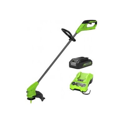 Greenworks ST24B 24v Cordless Grass Trimmer 250mm 1 x 2ah Li-ion Battery Charger