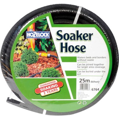 Hozelock Porous Soaker Hose Pipe with Connector 1/2" / 12.5mm 25m Black