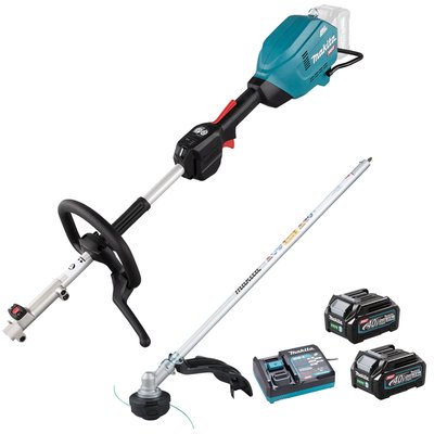 Makita UX01G 40v Max XGT Cordless Brushless Split Shaft Garden Multi Tool Kit 2 x 2.5ah Li-ion Battery Charger