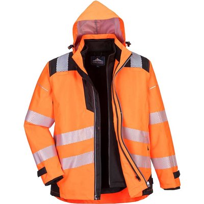 Oxford Weave 300D PW3 3 in 1 Class 3 Hi Vis Jacket Orange / Black 3XL