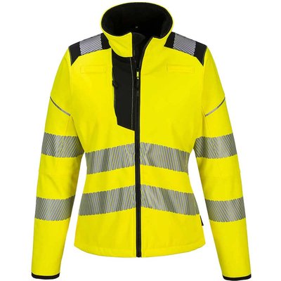 Portwest PW3 Womens Hi Vis Softshell Jacket Yellow / Black 2XL