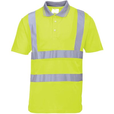 Portwest Mens Hi Vis Polo Short Sleeve Shirt