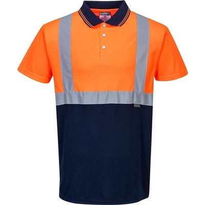 Portwest Mens Hi Vis Contrast Polo Short Sleeve Shirt