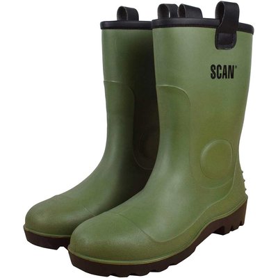 Scan Fleece Lined Wellington Boots Green Size 10