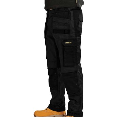 Stanley Omaha Mens Slim Fit Holster Work Trousers Black 40" 31"