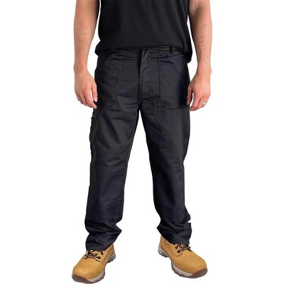 Stanley Mens Texas Cargo Work Trousers Black 30" 31"