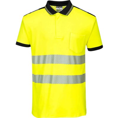 Portwest PW3 Hi Vis Cotton Comfort Polo Short Sleeve Shirt
