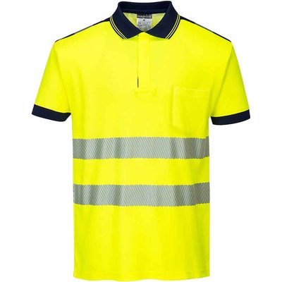 Portwest PW3 Hi Vis Cotton Comfort Polo Short Sleeve Shirt