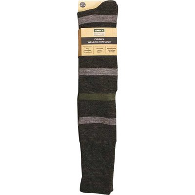 Town and Country Charcoal Chunky Wellington Boot Socks