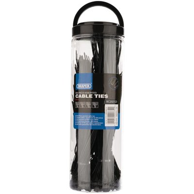 Draper Assorted Black Nylon Cable Ties Pack of 650