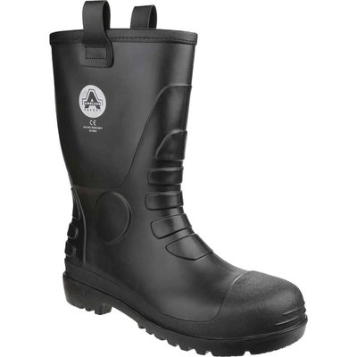 Amblers Safety FS90 Waterproof Pvc Pull On Safety Rigger Boots Black Size 8