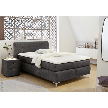 Boxspringbett hellgrau Liegefläche