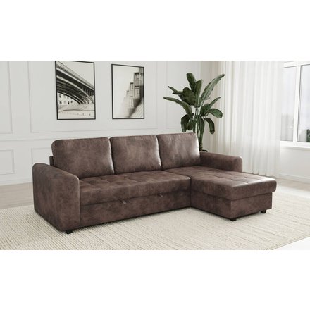 Ecksofa mit Bettfunktion und Bettkasten silber Microfaser