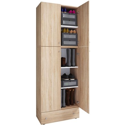 Schuhschrank Lona Eiche Sonoma Nachbildung weiß