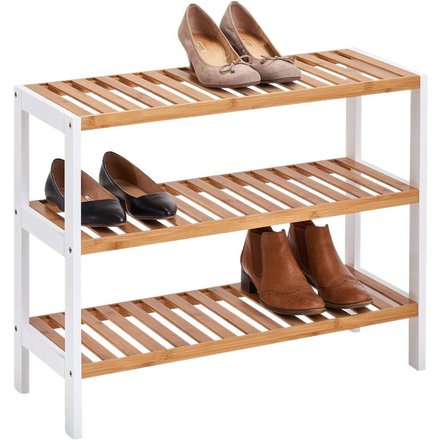 Zeller Schuhregal weiß Bambus
