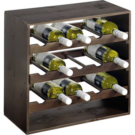 Kesper Weinregal stapelbar braun Kiefer