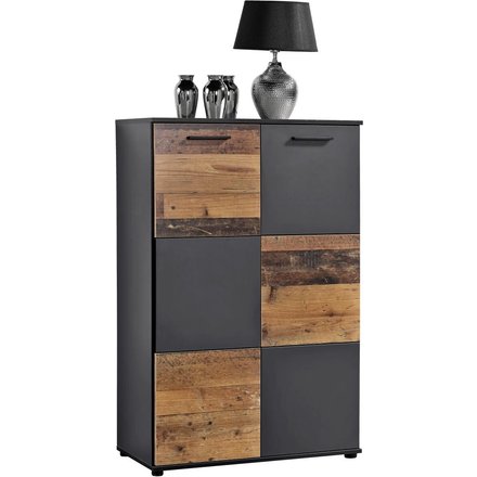 Kommode Zero anthrazit Old Wood Nachbildung