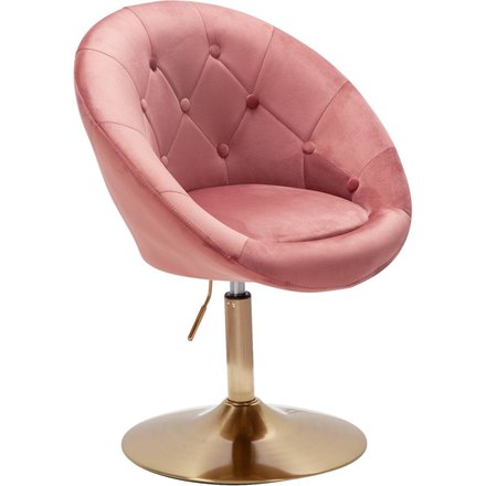 Wohnling Sessel rosa gold Samt Eisen