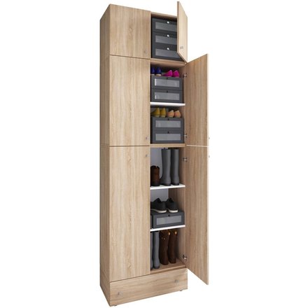 Schuhschrank Lona Eiche Sonoma Nachbildung weiß