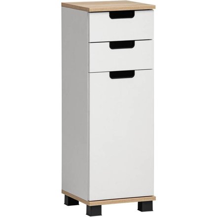 Schrank Emmik weiß matt Eiche weiß Nachbildung