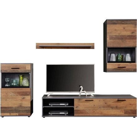 Wohnwand Mango Old Wood Nachbildung Matera Nachbildung