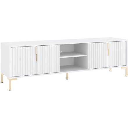 TV-Lowboard FLINN weiß matt gold Optik