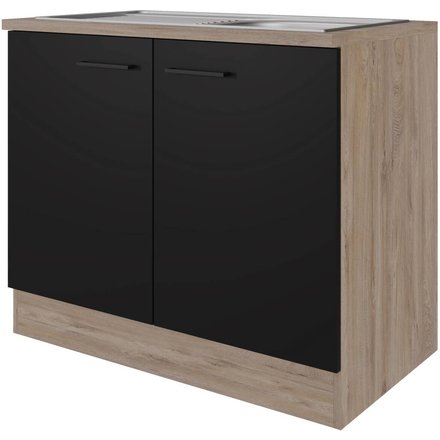 Spülenschrank Capri schwarz matt