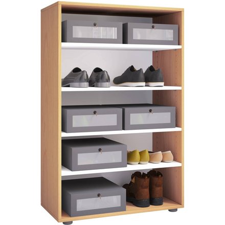 Schuhregal Lona buche Nachbildung weiß