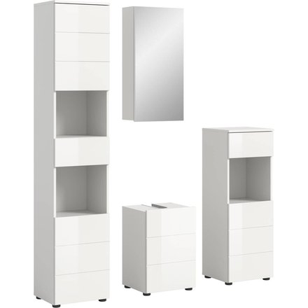 Badezimmer-Set VIRA weiß Hochglanz