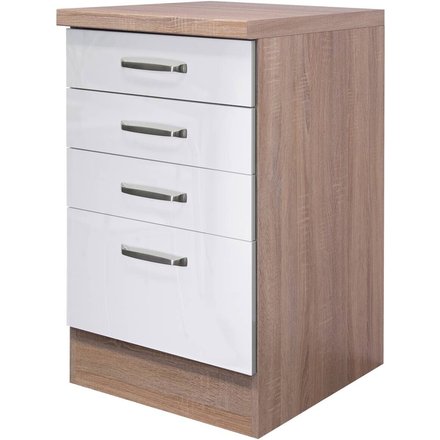 Schubkastenschrank Valero weiß Hochglanz
