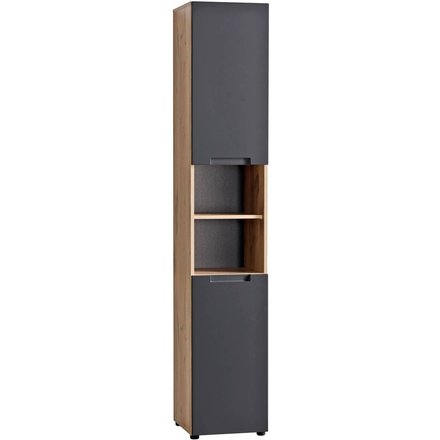 Hochschrank Mailand Eiche Viking Nachbildung anthrazit