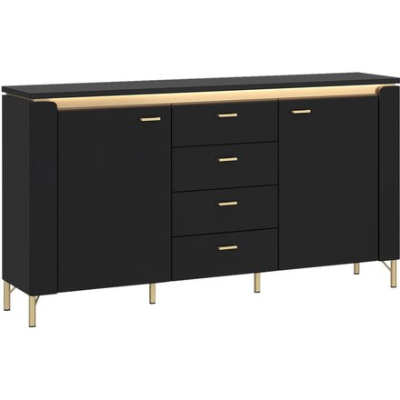 Sideboard Norica schwarz matt gold Optik