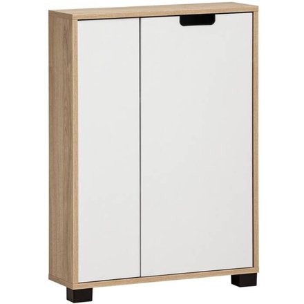 Schrank Emmik weiß matt Eiche weiß Nachbildung