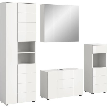 Badezimmer-Set VIRA weiß Hochglanz