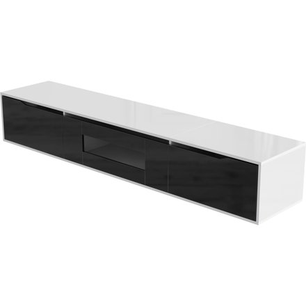 Fernsehschrank Hochglanz Schwarzweiß 180cm TV-Schrank Modern Design LED Beleuchtung, mit 16 Farboptionen und 4 Modi, Push-to-Open-Funktion Aosom.de