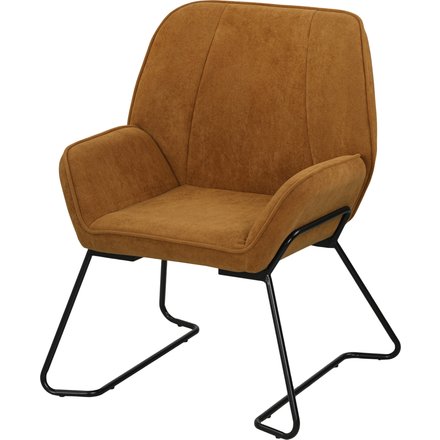 HOMCOM Loungesessel Moderner Lesesessel mit Breitem und Gepolstertem Sitz Bezug aus Samt Metallbeine Sessel für Wohnzimmer Schlafzimmer Braun Aosom