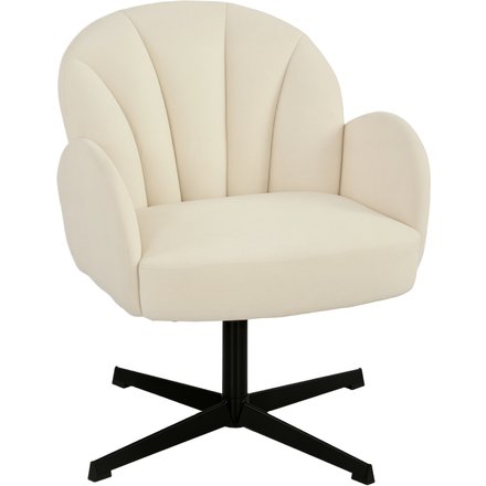 HOMCOM drehbarer Wohnzimmerstuhl, gepolsterter Muschelsessel aus Samt mit Federsitz, Stahlbasis, moderne Schminkstuhl-Optik, für Schlafzimmer, Leseecken, beige Aosom