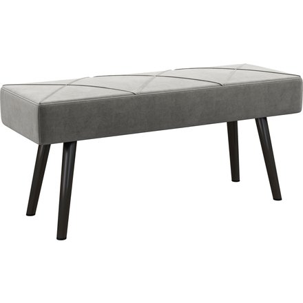 HOMCOM Polsterbank Samtoptik Sitzbank Bettbank Flurbank X-Muster bis 120 kg grau 100x36x45 cm für Schlafzimmer Aosom.de