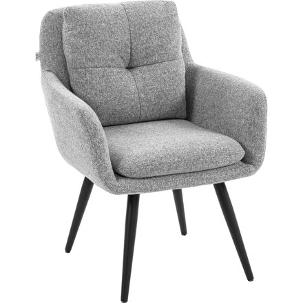 HOMCOM Sessel Loungesessel mit Leinenoptik, Relaxsessel mit Metallbeinen, Doppelschichtpolster Modern Polsterstuhl für Wohnzimmer, Schlafzimmer, Hellgrau Aosom